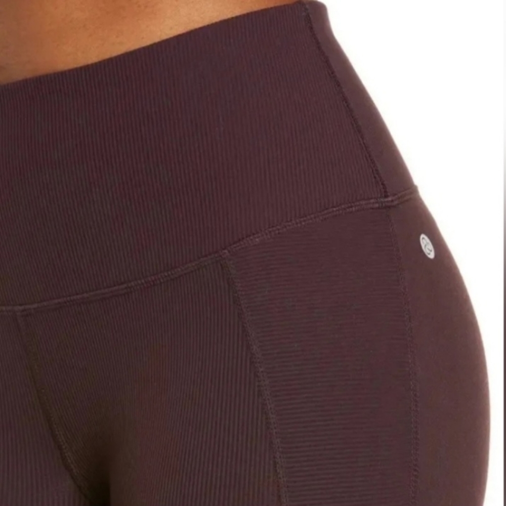 Zella Moto Ribbed High Waist Ankle Crop Leggings Size Medium - Picture 2 of 14